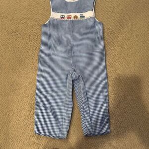Petit Bebe smocked train longall 4T